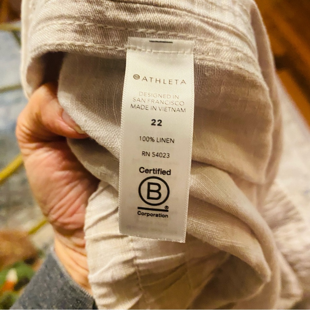 Athleta Cabo Tide Linen Jogger-Neutral Camo-Size 22 - Picture 9 of 10